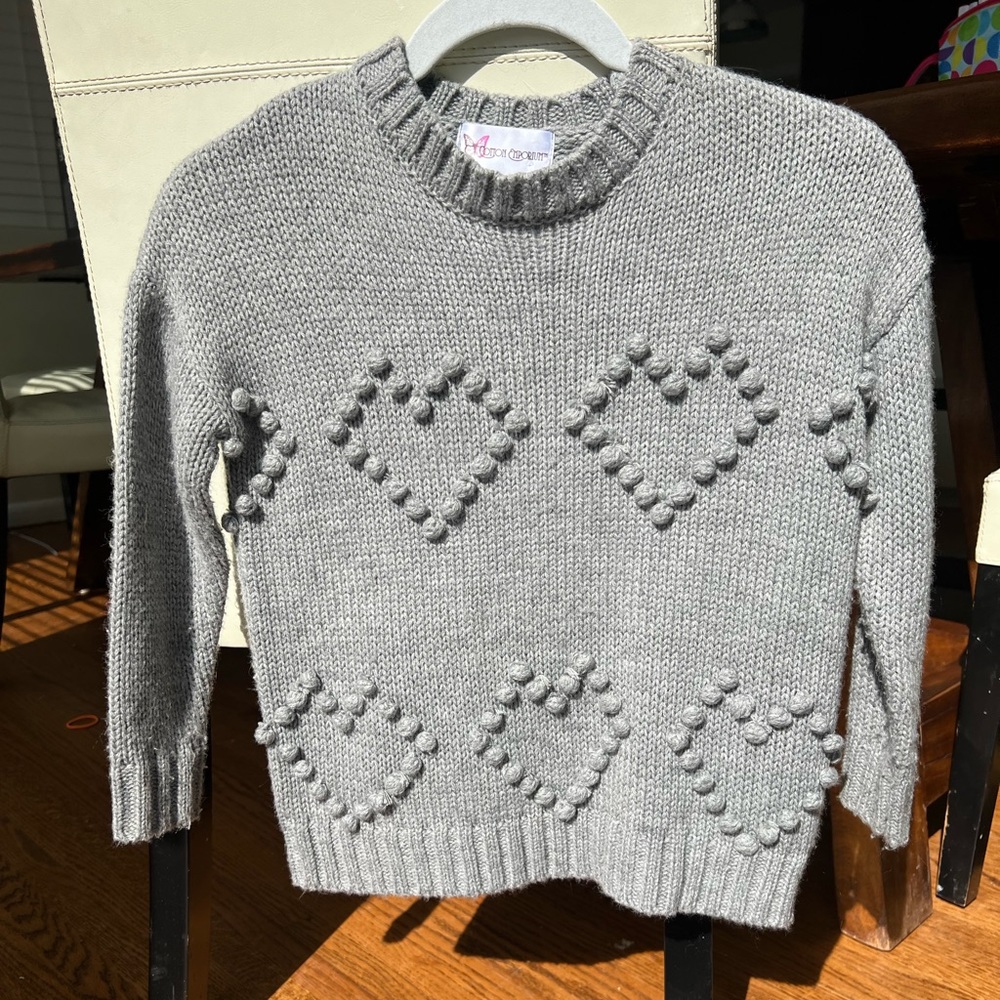 Cotton Emporium girls pom pom sweater, size small 6/7